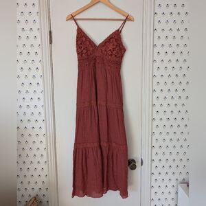 Rebellion Terracotta Lace Maxi Dress